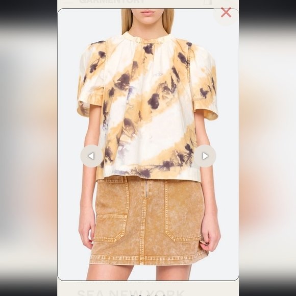 EUC Sea New York Tamara Top in Camel/Tie-Dye, Size S - Picture 12 of 16